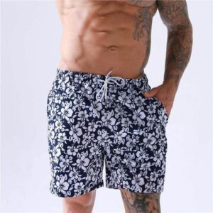 Qwave Surf Shorts - Black White Flowers